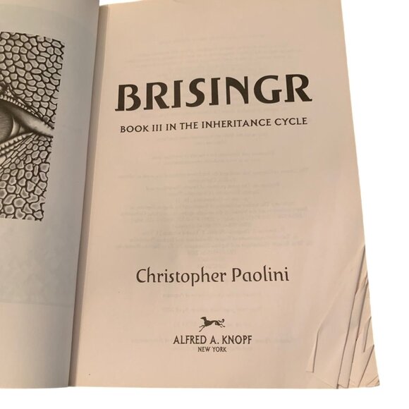 Brisingr Book 3 Inheritance Cycle Series Christopher Paolini Paperback 1st ED - Picture 5 of 9
